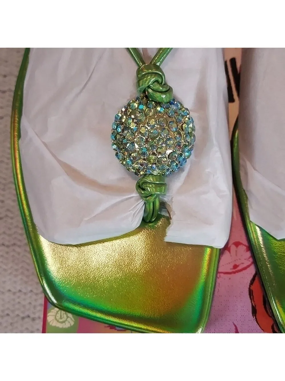 Jeffrey Campbell Weekender Wrap Around Sandal in Green Mirage